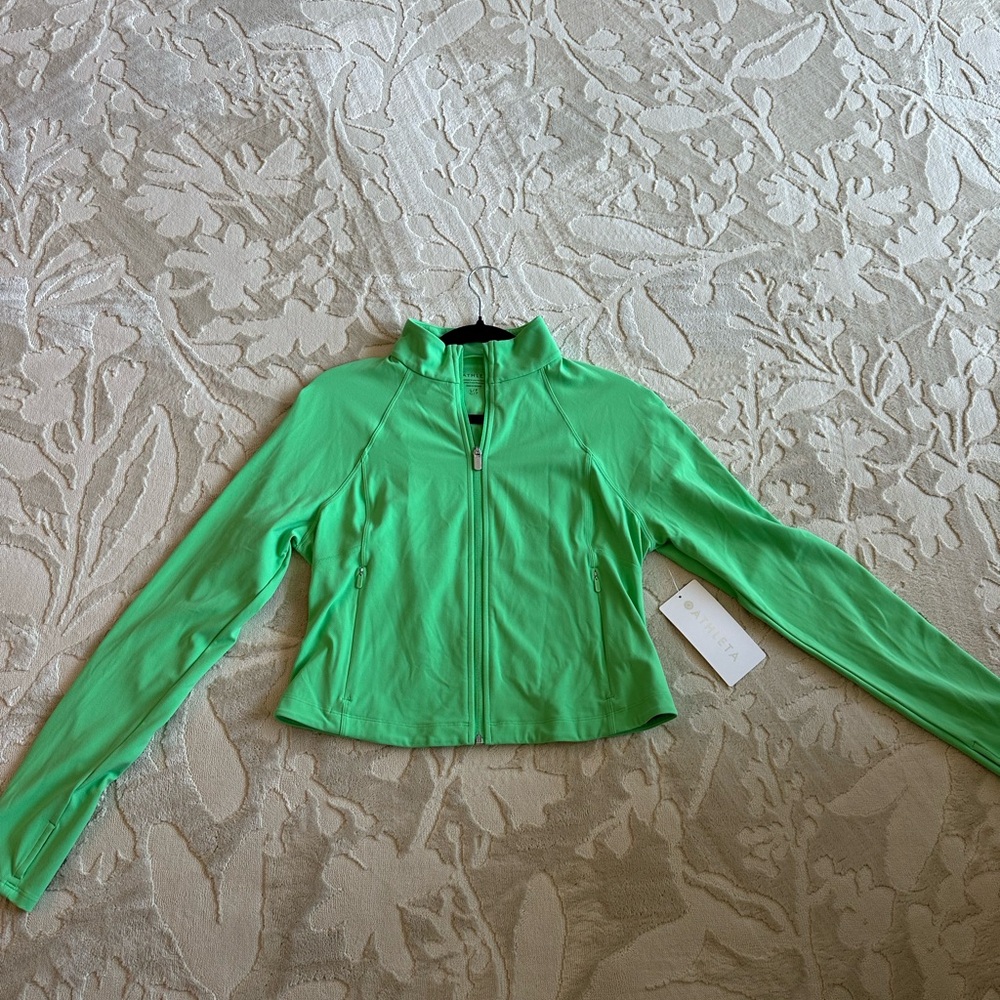 NWT Athleta Salutation Crop Athletic Jacket Valley (Green) Petite Large